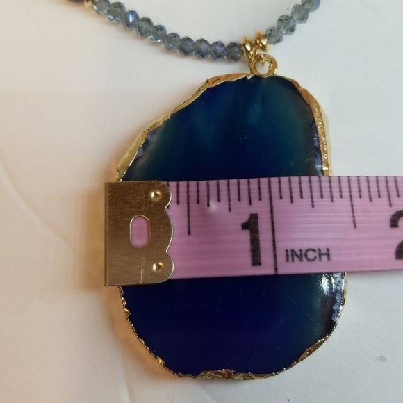 Blue slice stone necklace - Picture 6 of 7